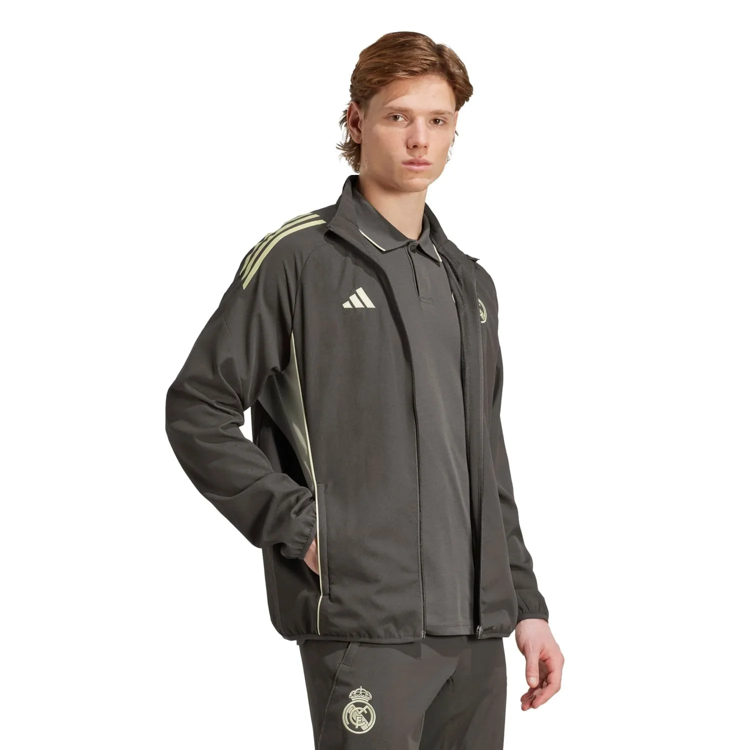 Chaqueta Chándal Hombre adidas Entrenamiento 25/26 Caqui Oscuro - Image 6