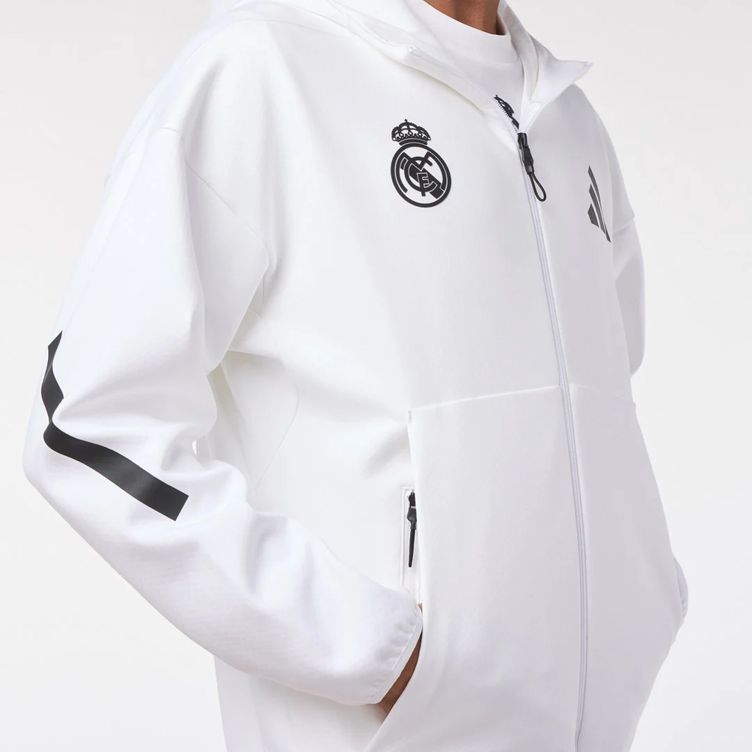 Chaqueta Cremallera Hombre adidas Real Urban Blanca - Image 3