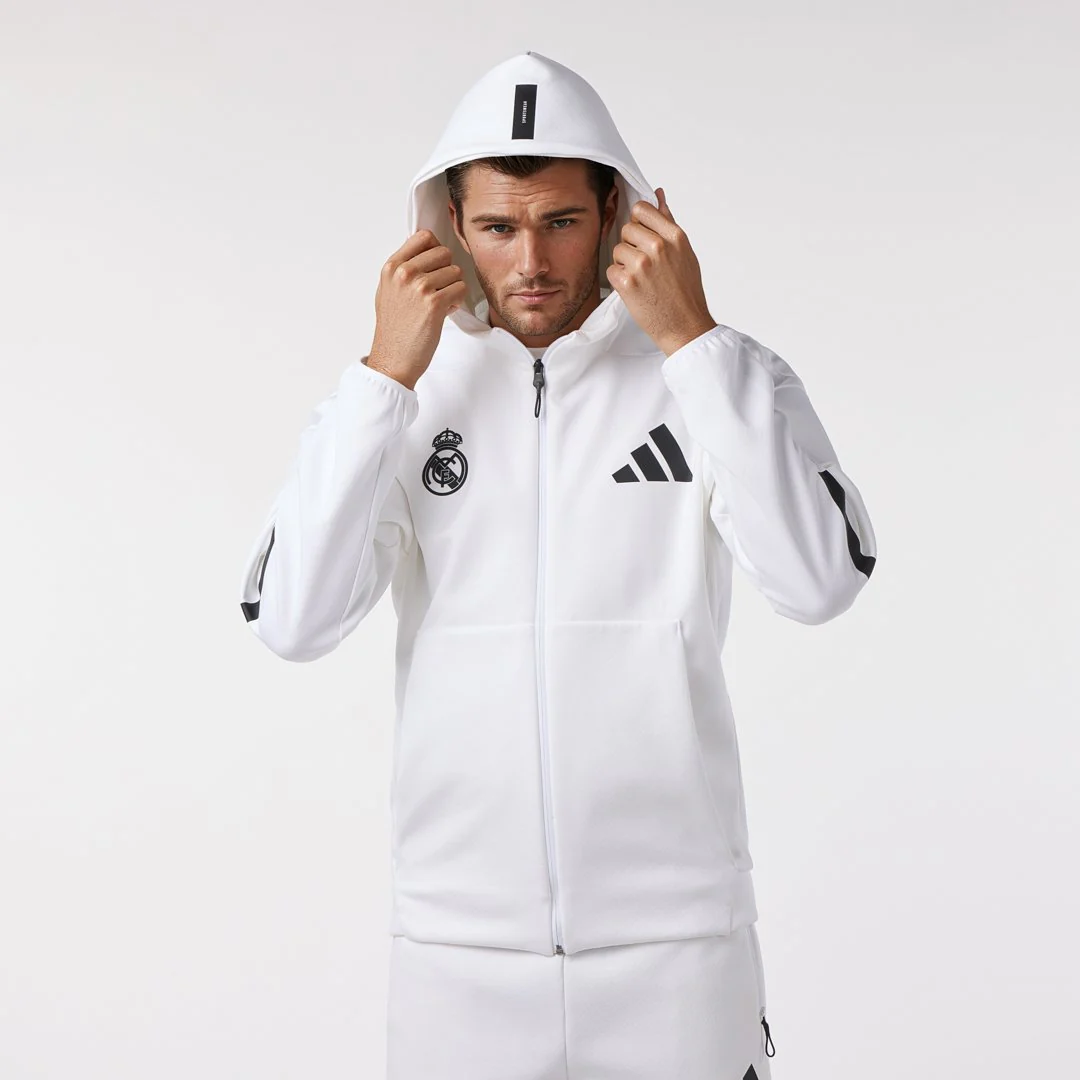 Chaqueta Cremallera Hombre adidas Real Urban Blanca - Image 5