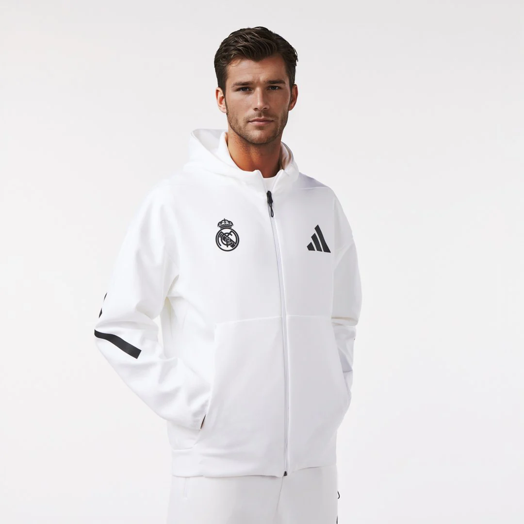 Chaqueta Cremallera Hombre adidas Real Urban Blanca - Image 6