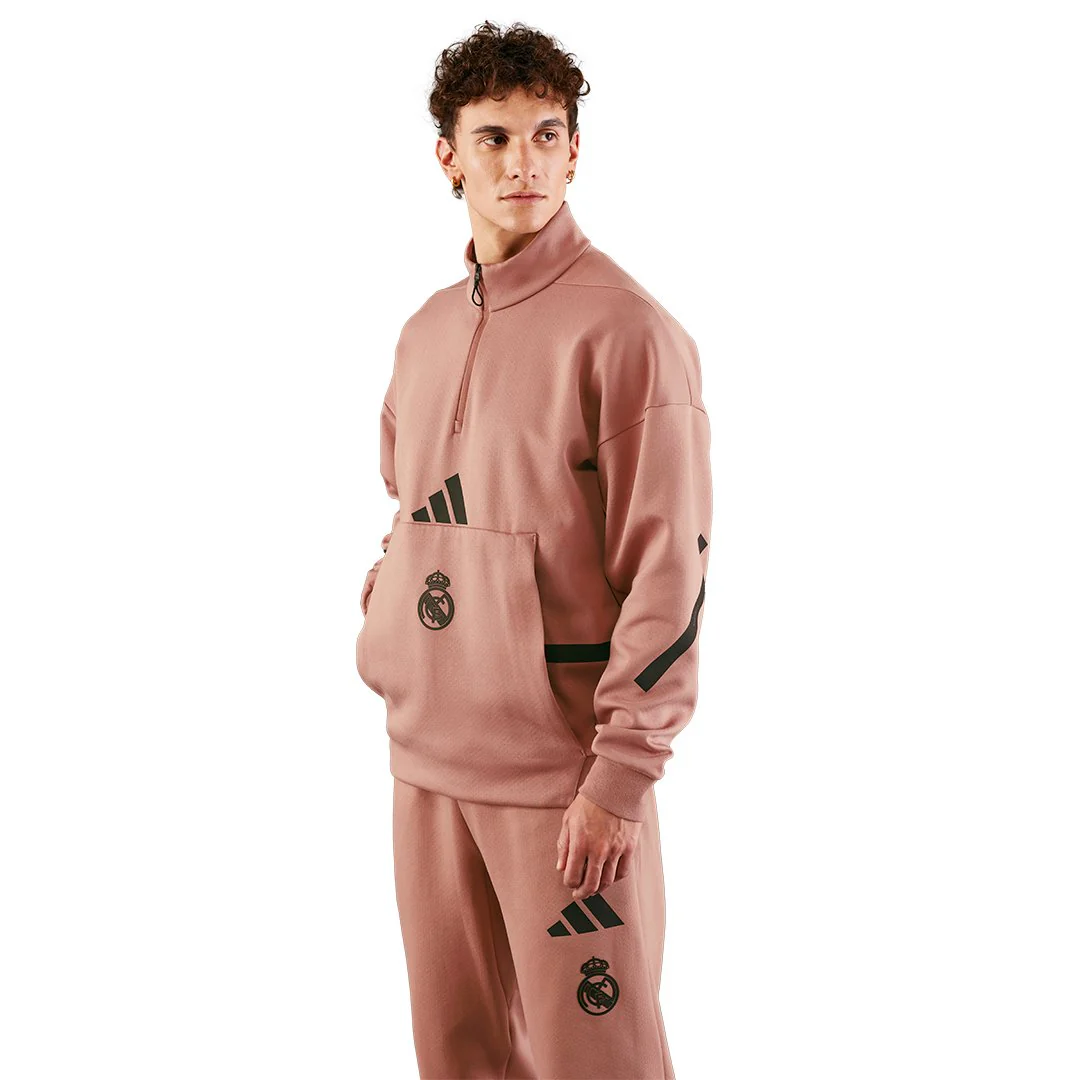 Chaqueta Media Cremallera Hombre adidas Real Urban Marrón - Image 4