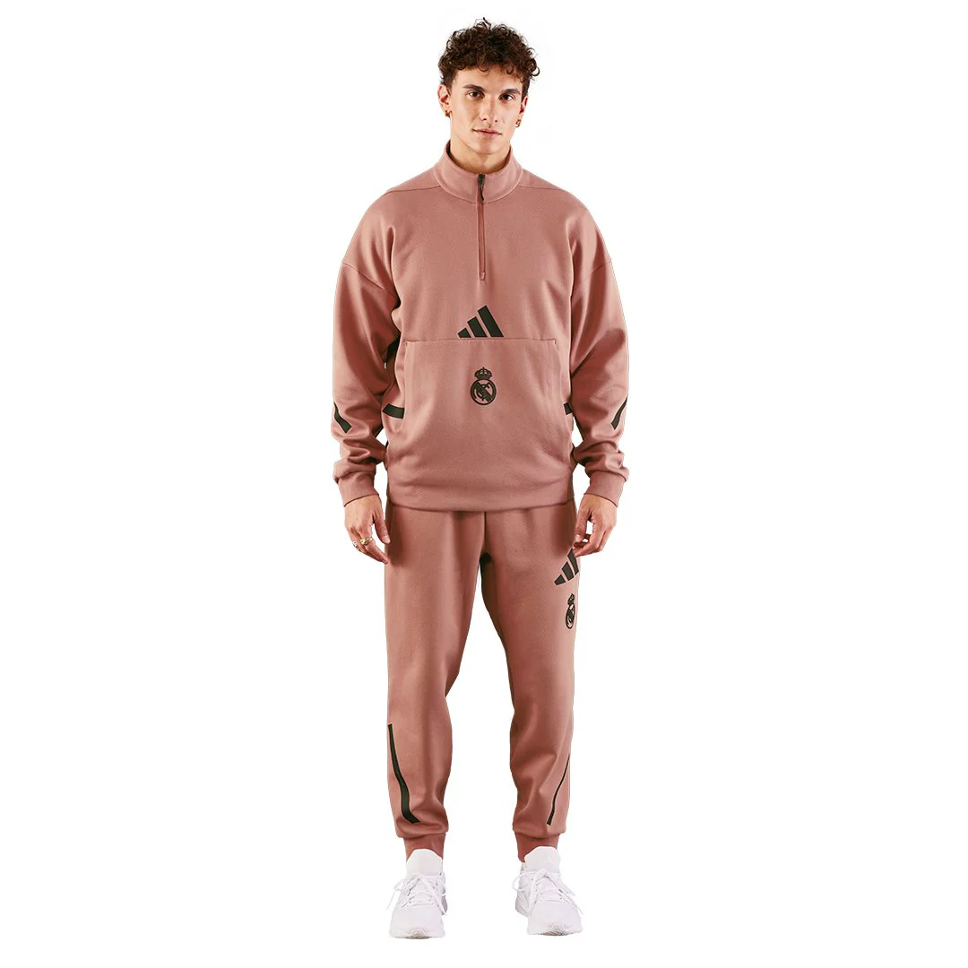Chaqueta Media Cremallera Hombre adidas Real Urban Marrón - Image 5