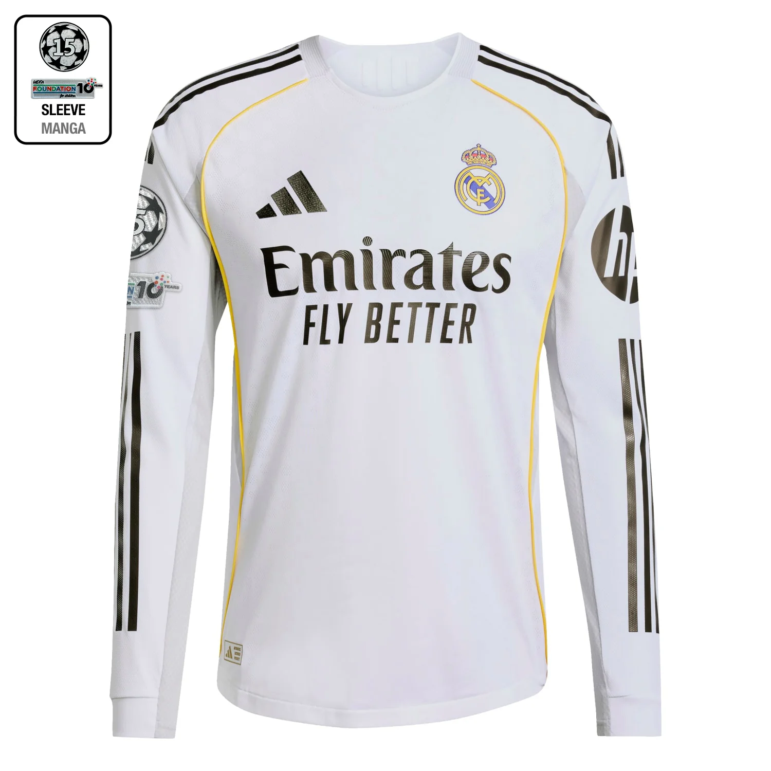 Camiseta Authentic Hombre Manga Larga Primera Equipación Blanca 25/26 - Image 8