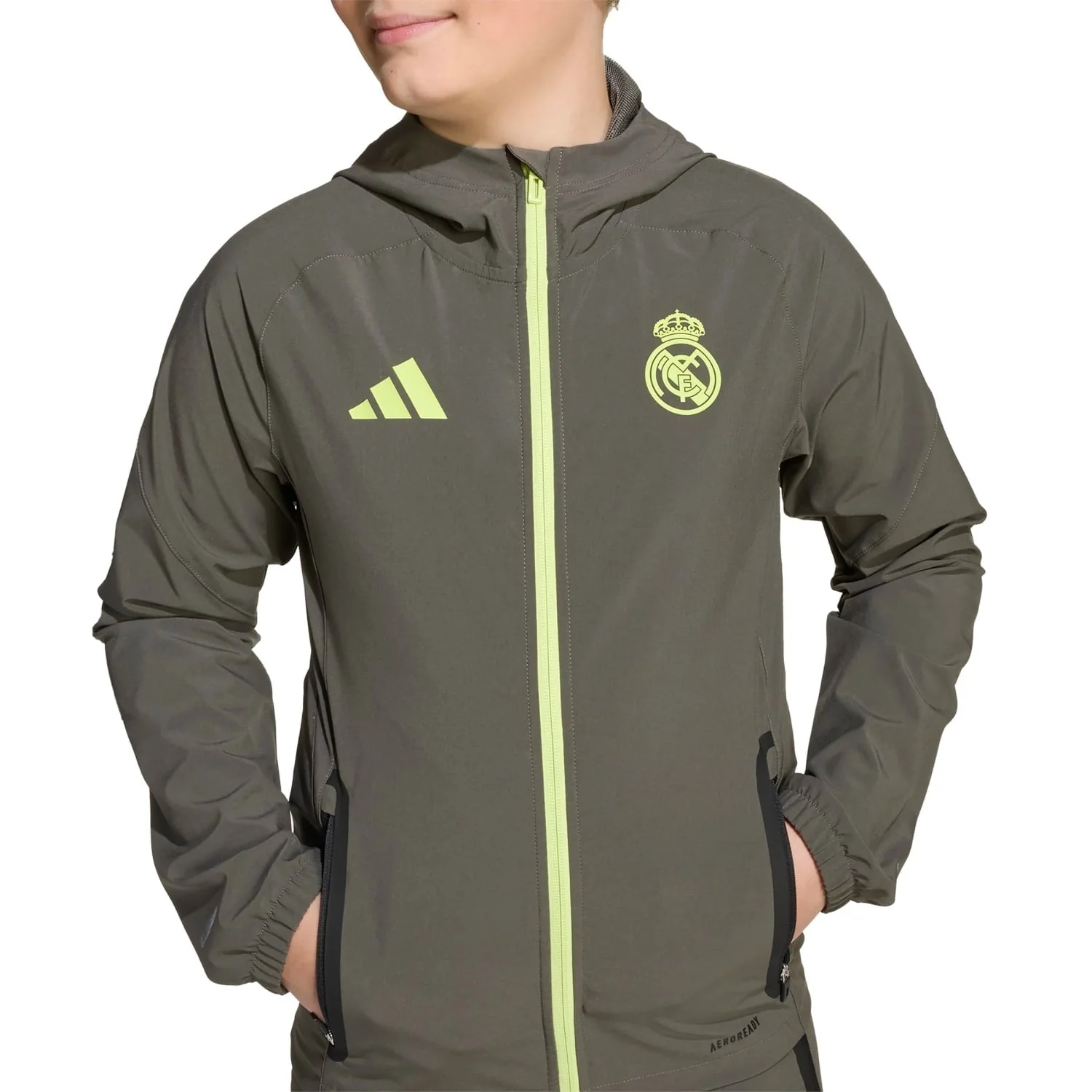 Chaqueta Niños adidas Tiro Vis Tech Competition Gris/Verde Lima - Image 5