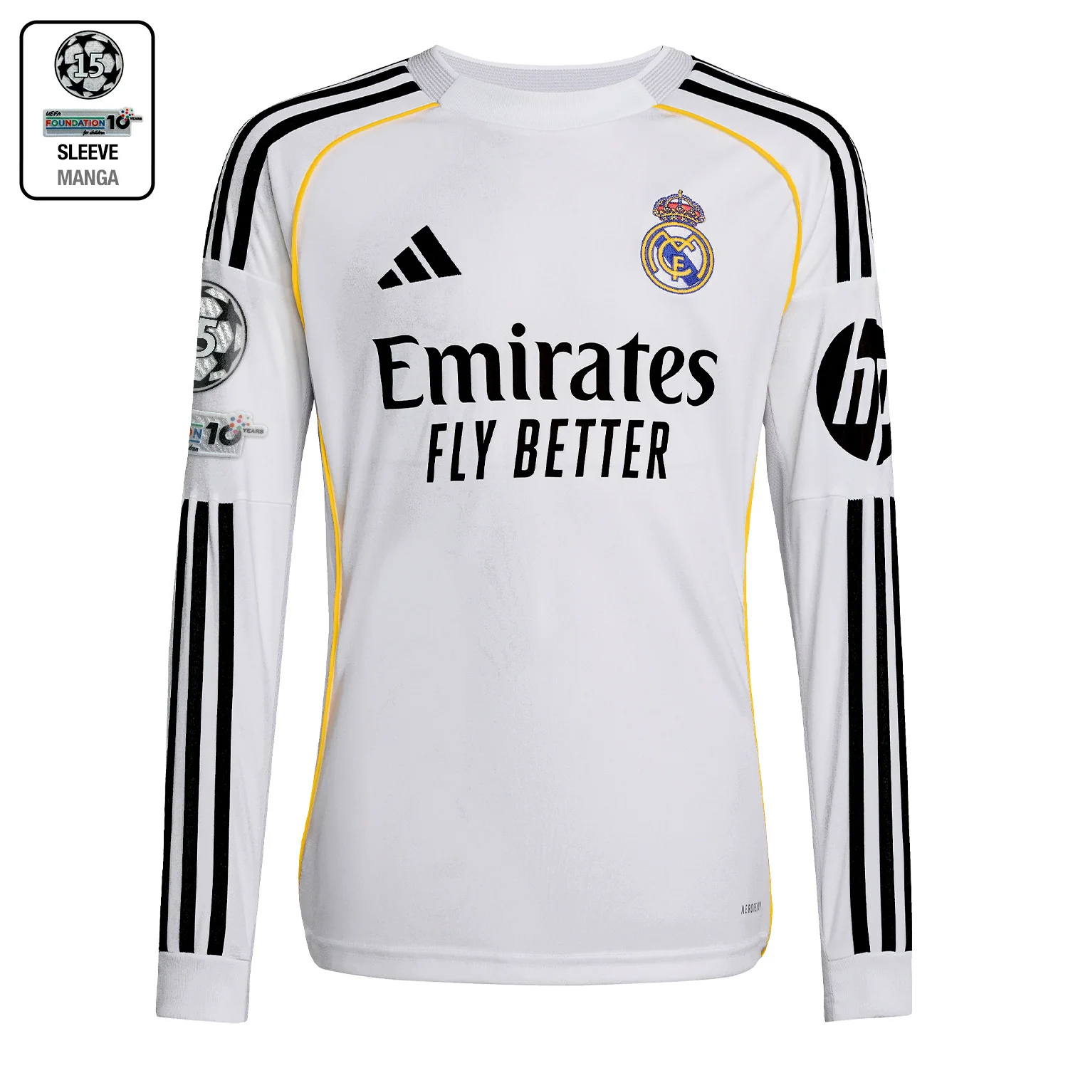 Camiseta Niños Manga Larga Primera Equipación Blanca 25/26 - Image 8